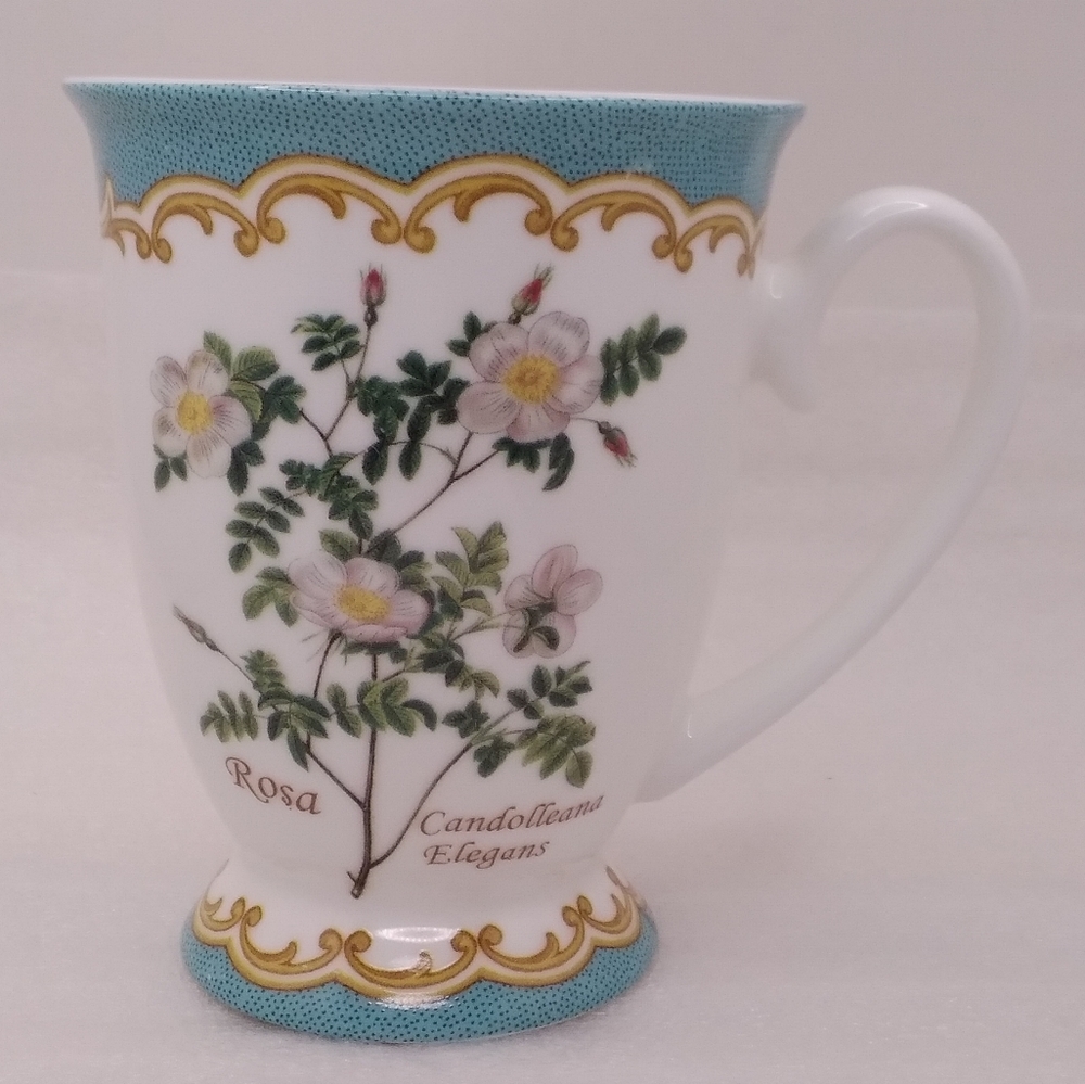 Kent Pottery Rosa Candolleana Elegans MUG White Flowers Pedestal 8 oz Cup - Picture 11 of 11